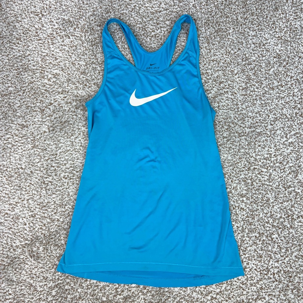 Nike Tank Top Womens Small Blue Dri FIT Racerback Running Activewear Workout Gym
